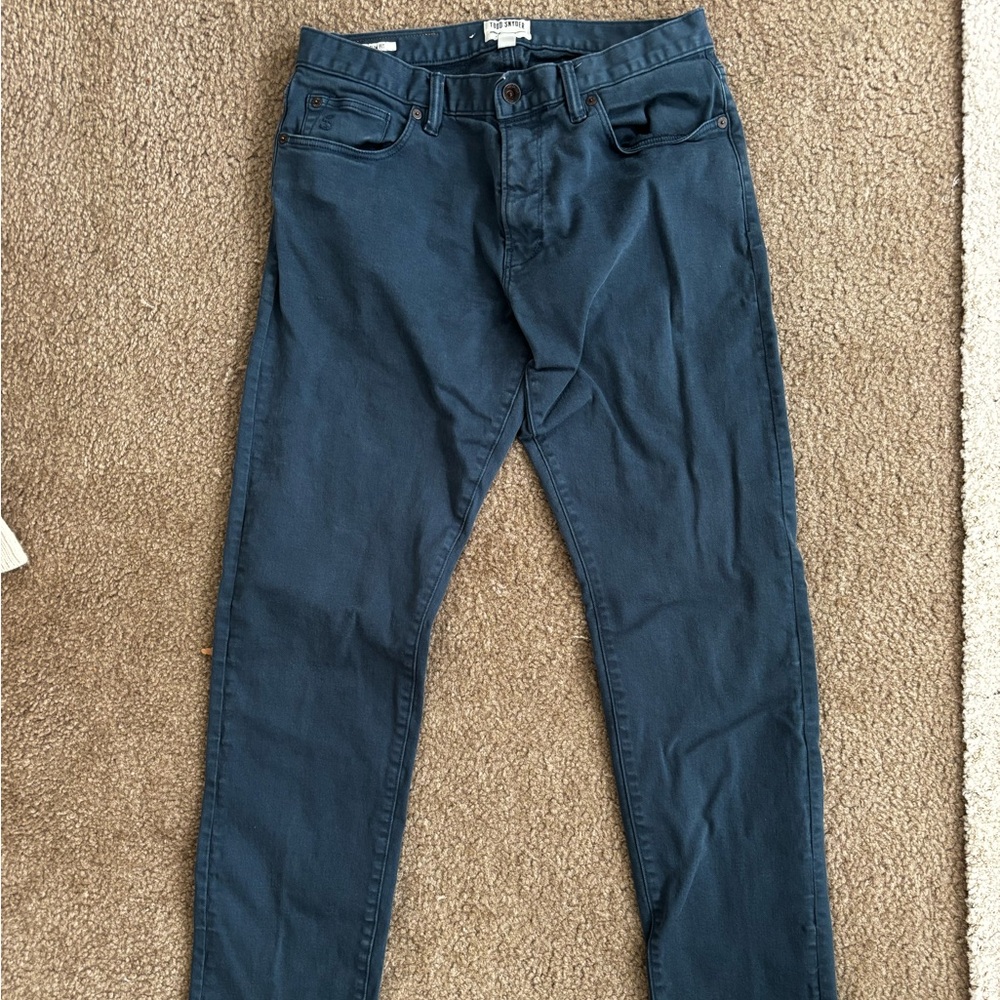 Todd Snyder Slim 5-Pocket Chinos in Petrol Blue 30x32